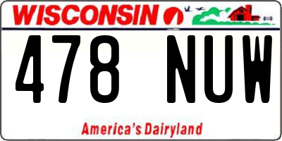WI license plate 478NUW