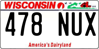 WI license plate 478NUX