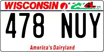 WI license plate 478NUY