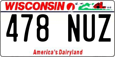 WI license plate 478NUZ