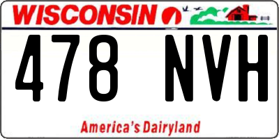 WI license plate 478NVH