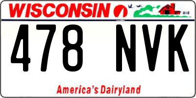 WI license plate 478NVK