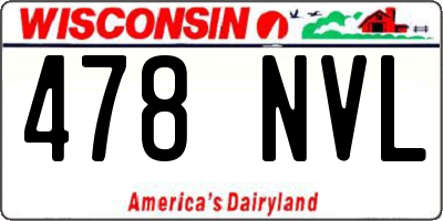 WI license plate 478NVL