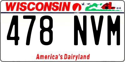 WI license plate 478NVM