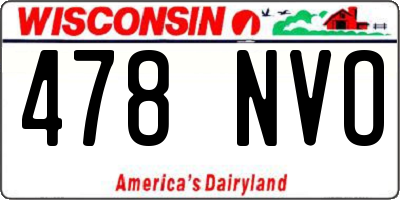 WI license plate 478NVO