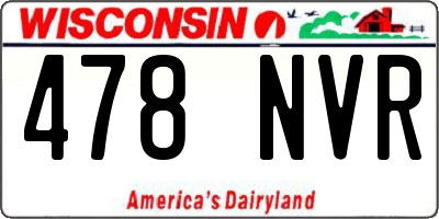 WI license plate 478NVR