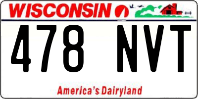 WI license plate 478NVT