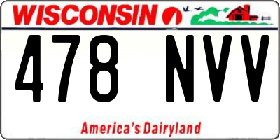WI license plate 478NVV
