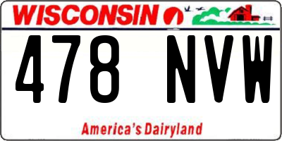 WI license plate 478NVW