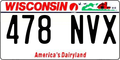WI license plate 478NVX