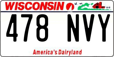 WI license plate 478NVY