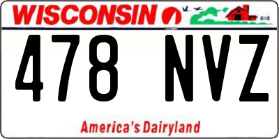 WI license plate 478NVZ