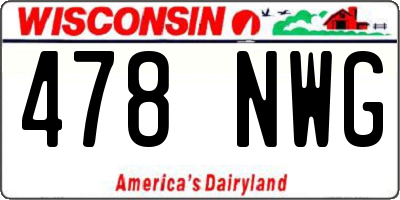 WI license plate 478NWG