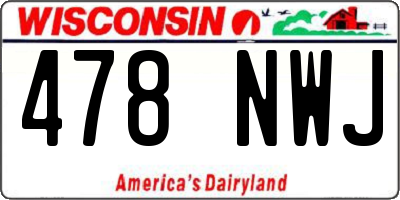 WI license plate 478NWJ