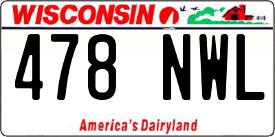 WI license plate 478NWL