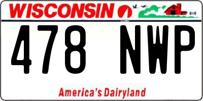 WI license plate 478NWP