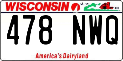 WI license plate 478NWQ