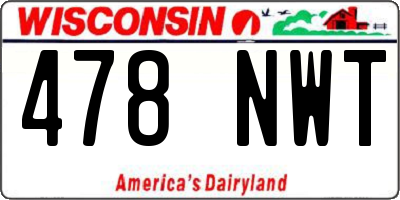 WI license plate 478NWT