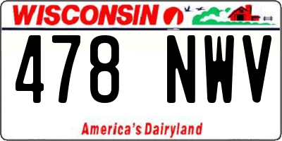 WI license plate 478NWV