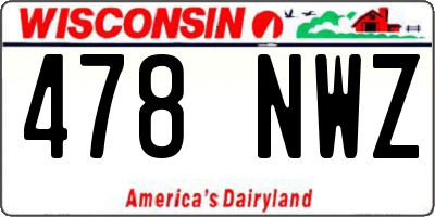 WI license plate 478NWZ