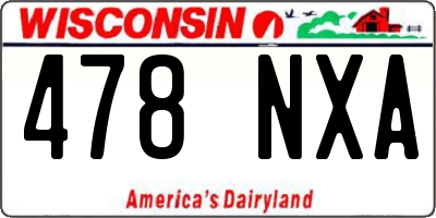 WI license plate 478NXA