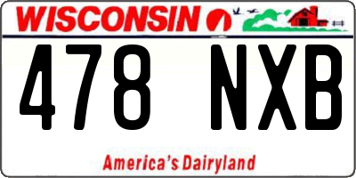WI license plate 478NXB