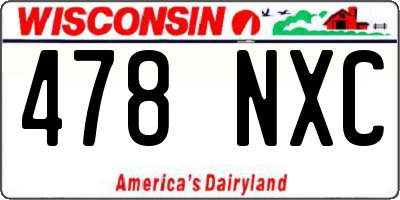 WI license plate 478NXC