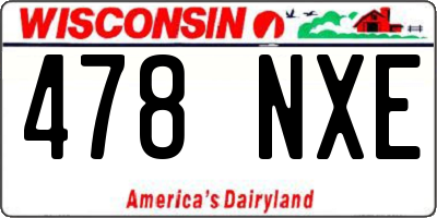 WI license plate 478NXE