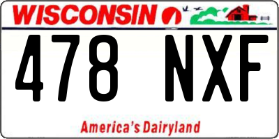 WI license plate 478NXF
