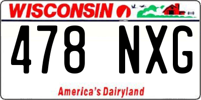 WI license plate 478NXG