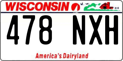 WI license plate 478NXH