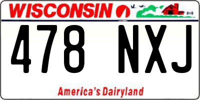 WI license plate 478NXJ