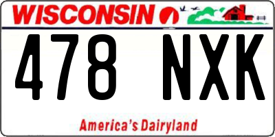 WI license plate 478NXK