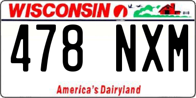 WI license plate 478NXM