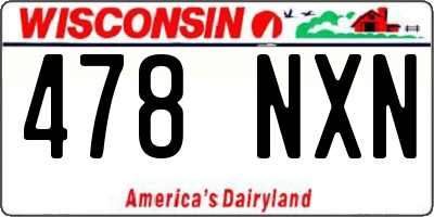 WI license plate 478NXN