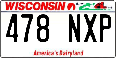 WI license plate 478NXP
