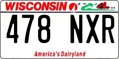 WI license plate 478NXR