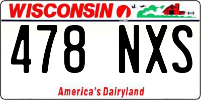 WI license plate 478NXS