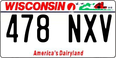 WI license plate 478NXV