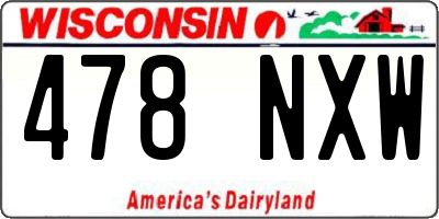 WI license plate 478NXW