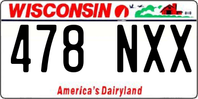 WI license plate 478NXX