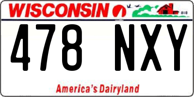 WI license plate 478NXY