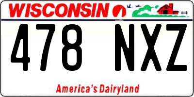 WI license plate 478NXZ