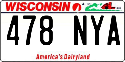 WI license plate 478NYA