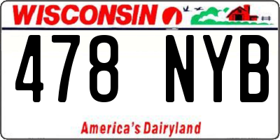 WI license plate 478NYB