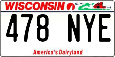 WI license plate 478NYE