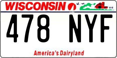 WI license plate 478NYF