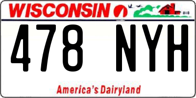 WI license plate 478NYH