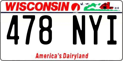 WI license plate 478NYI