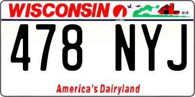 WI license plate 478NYJ